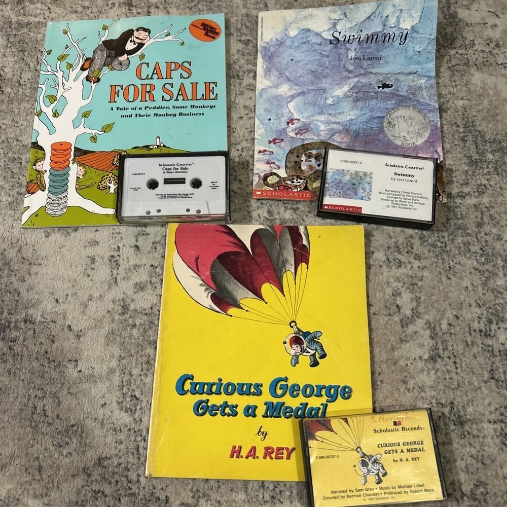 Caps for Sale Curious George Swimmy Childrens Audiobooks Paperback Tape Cassette